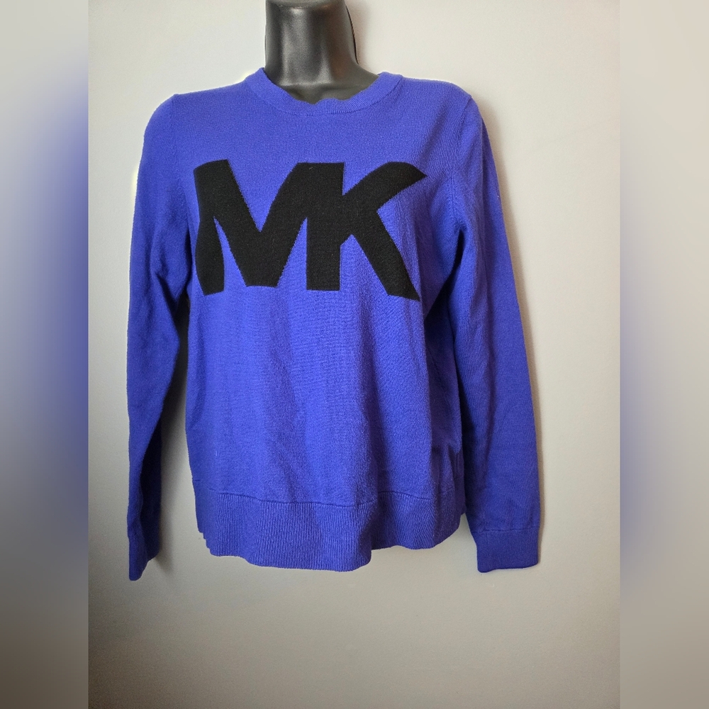 Michael Kors Royal Blue Pullover with Black MK Emblem